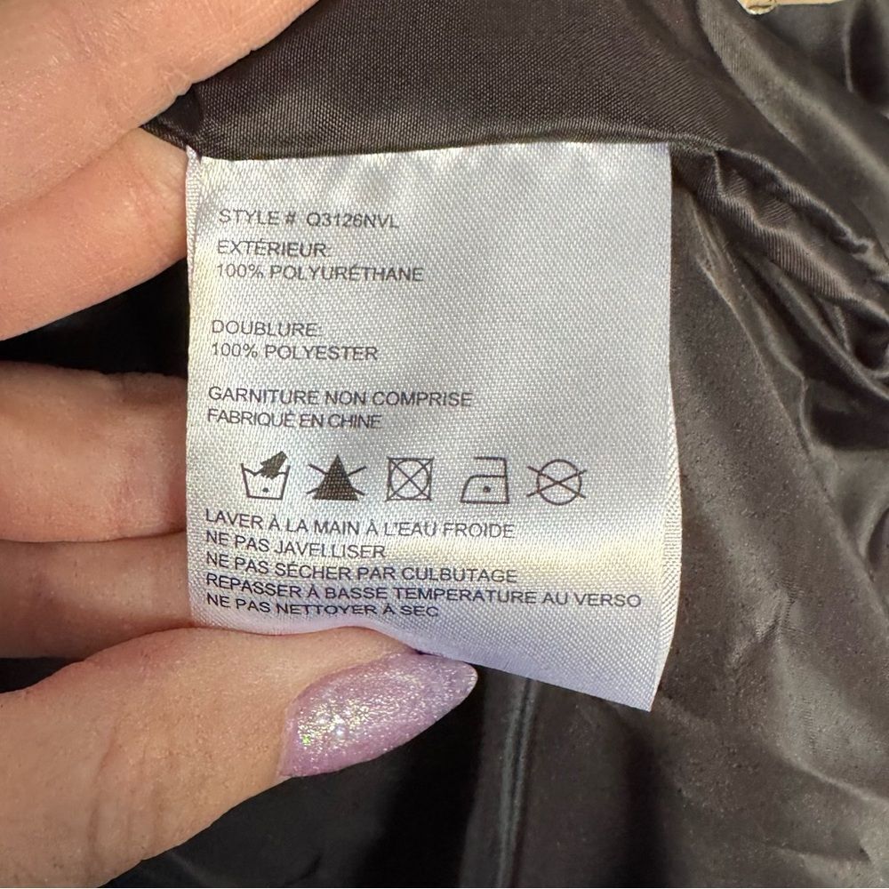 NWT NVLT x Anthropologie Tan Vegan Leather Trench Coat Medium - Picture 6 of 8